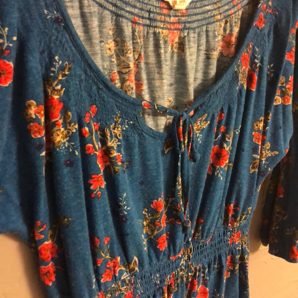 Forever 21 blue dress with vintage floral pattern